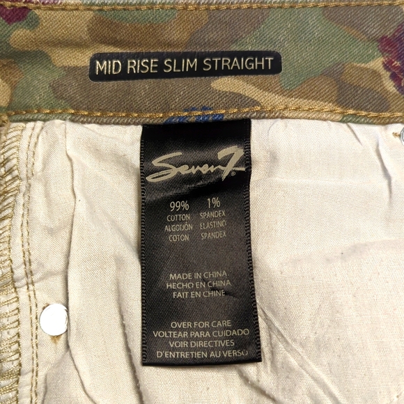 Seven7 Mid-Rise Slim Straight Camo Cutoff Shorts Women's Sz 8 - Picture 6 of 7